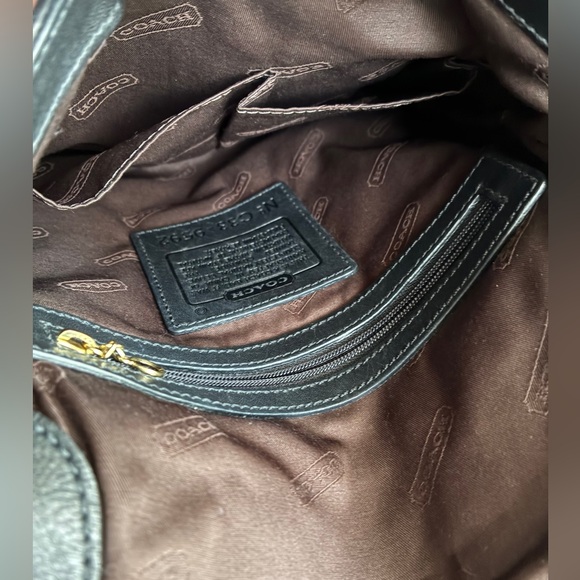 Coach Black Leather Crossbody with Gold-Tone Buckle - Picture 10 of 16